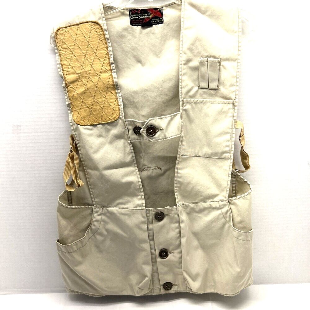 Vintage 10X Fishing/Hunt Vest Multiple Pockets Sz 32 Made in USA Good Condition